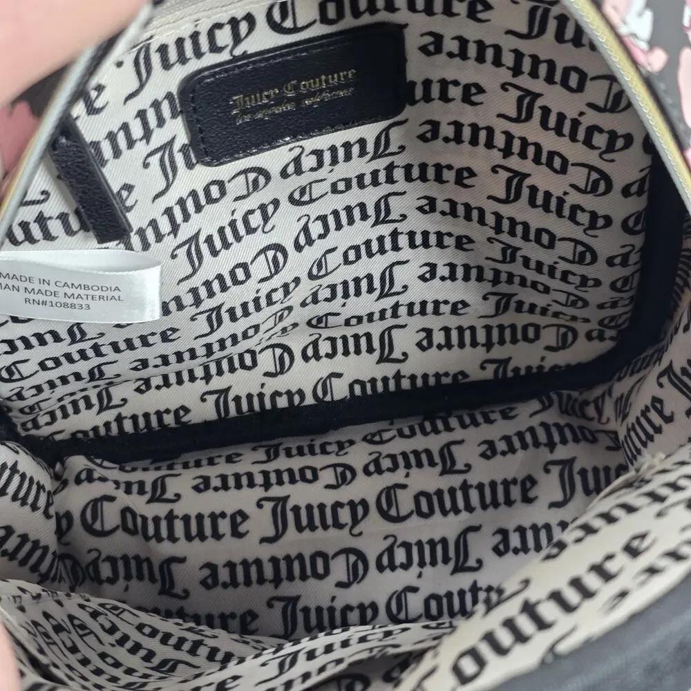 JUICY COUTURE Pretty Rose Rosie Floral Pink MINI Backpack Bag Front pouch